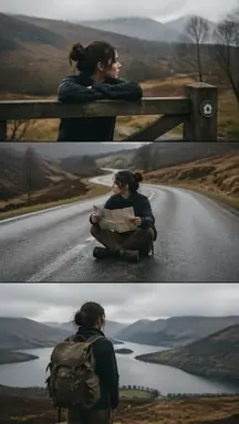 Cinematic Three-Frame Film Stills